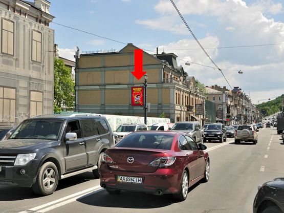 Фото рекламної площини за адресою Сагайдачного ул., 12, в сторону Почтовая пл.