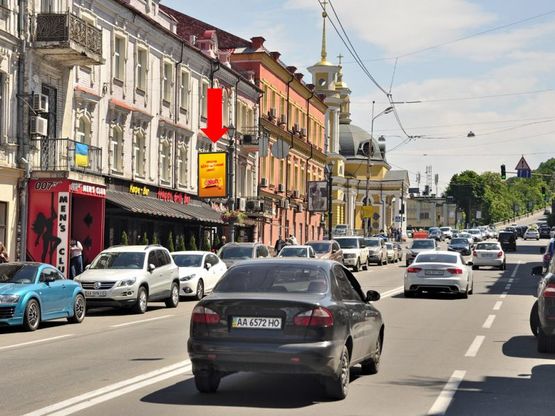 Фото рекламной плоскости по адресу Сагайдачного ул., 6, в сторону Почтовая пл.