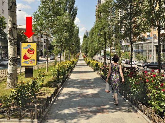 Фото рекламной плоскости по адресу Украинки бул., 20/ 22, (бульвар)