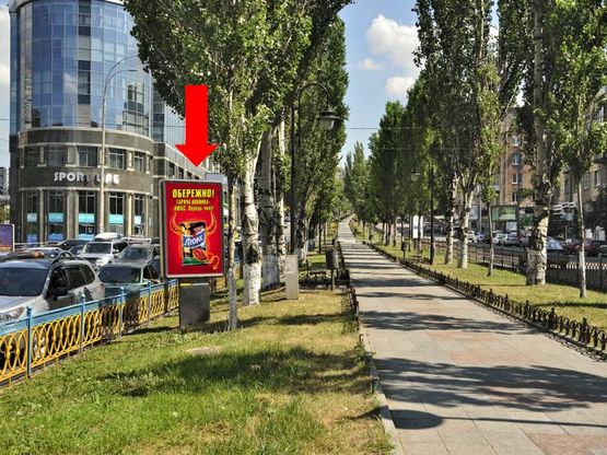 Фото рекламної площини за адресою Украинки бул., напротив БЦ "Парус", бульвар