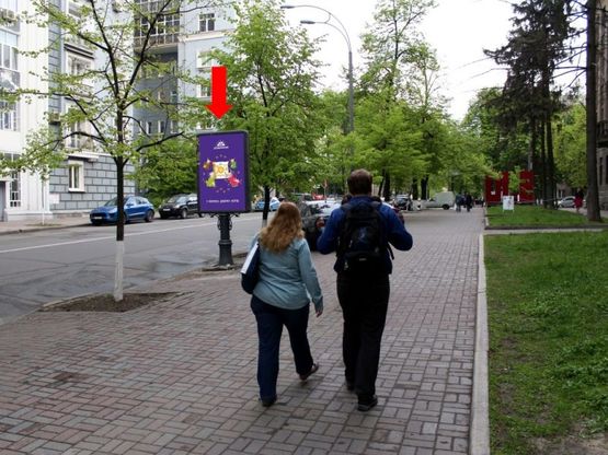 Фото рекламной плоскости по адресу Институтская ул., 20, в сторону Шелковичная ул.