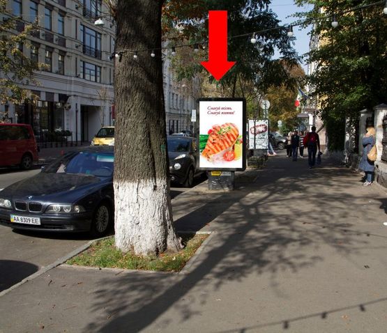 Фото рекламной плоскости по адресу Ярославов Вал ул., 30-А / Гончара ул., возле ресторана "Пена", в сторону Львовская пл.