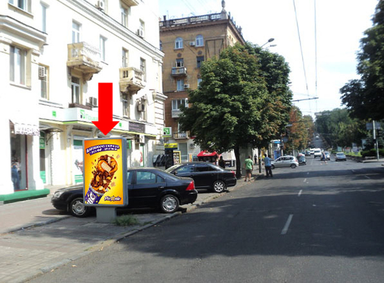 Фото рекламной плоскости по адресу Яворницкого пр. (бывш. Маркса пр.), 46, банк "Приватбанк"