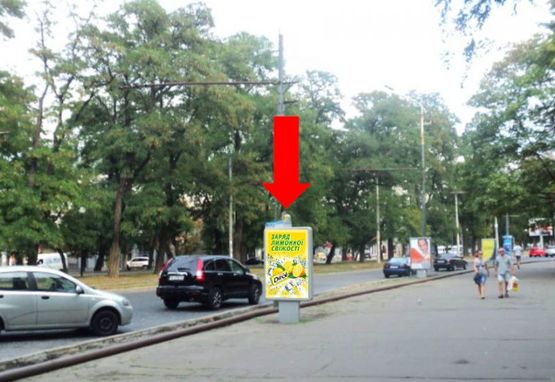 Фото рекламной плоскости по адресу Яворницкого пр. (бывш. Маркса пр.), парк им. Глобы, в центр