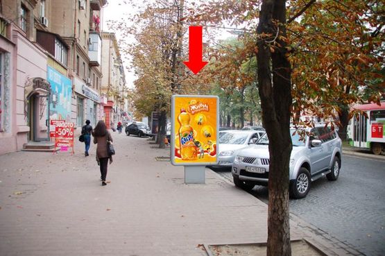 Фото рекламної площини за адресою Яворницкого пр. (бывш. Маркса пр.), 115, магазин "Пасаж"