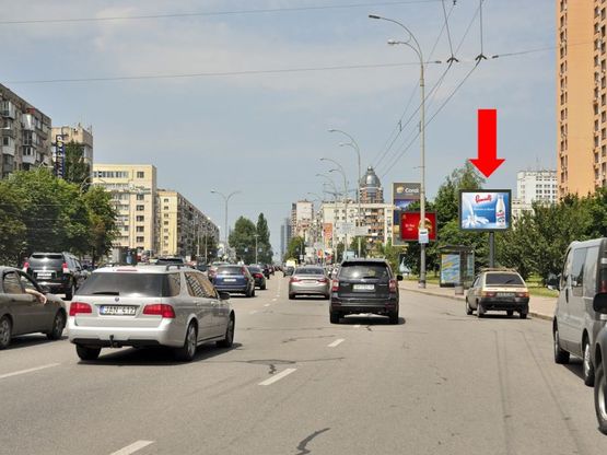 Фото рекламной плоскости по адресу Украинки Л. бул., 21-А, в сторону ст. м. "Печерская"