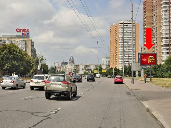 Фото рекламної площини за адресою Украинки бул., 21Б, в сторону ст. м. "Печерская"