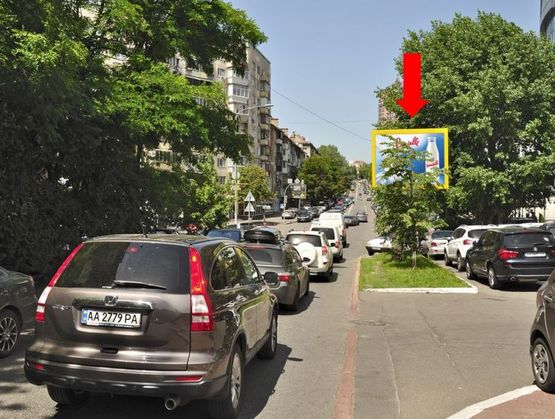 Фото рекламной плоскости по адресу Кловский спуск, 9/2 / ул. Мечникова, в сторону ул. Институтской