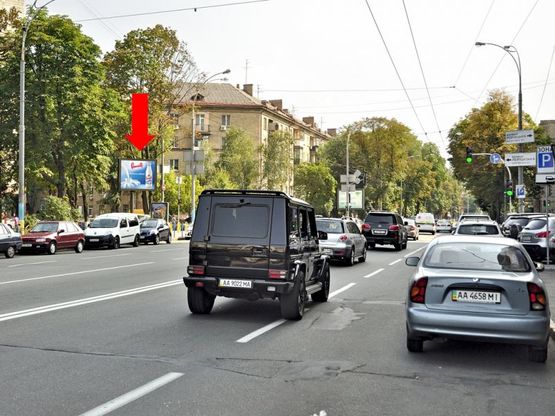 Фото рекламної площини за адресою Омеляновича-Павленка ул. (бывш. Суворова ул.), 19 / Лейпцигская ул., напротив кинотеатра "Зоряный", в сторону Украинки бул.
