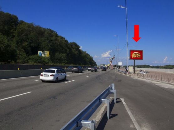 Фото рекламної площини за адресою Набережное шоссе ул., 650 м. от ст.м. "Днепр", в сторону Подола