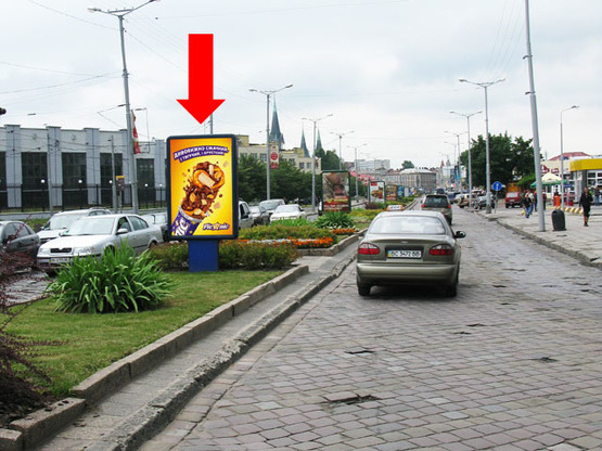 Фото рекламной плоскости по адресу Черновицкая ул., разделитель, в центр