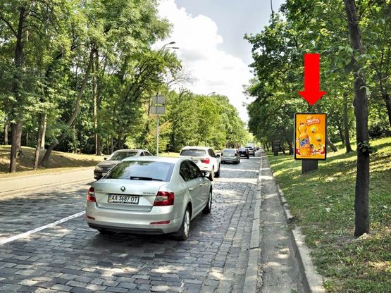 Фото рекламной плоскости по адресу Днепровский спуск №2, в сторону Набережного шоссе