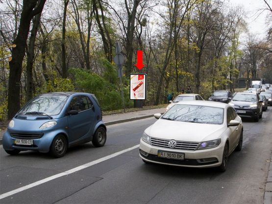 Фото рекламной плоскости по адресу Парковая дорога - 50 м. до Паркового моста, в сторону Днепровского спуска