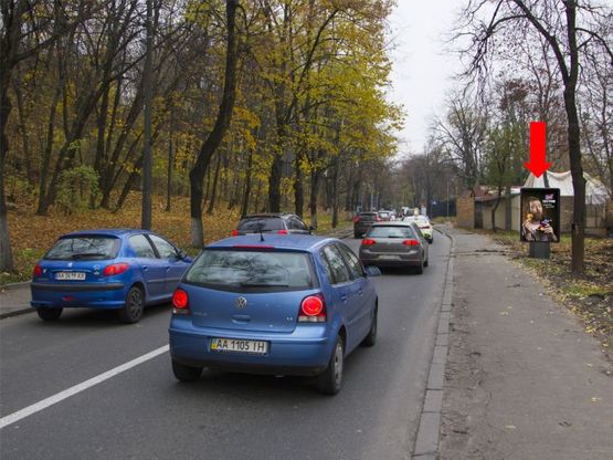 Фото рекламной плоскости по адресу Парковая дорога ул., 16, ресторан "Dali park", в сторону ул. Грушевского, Европейской пл.