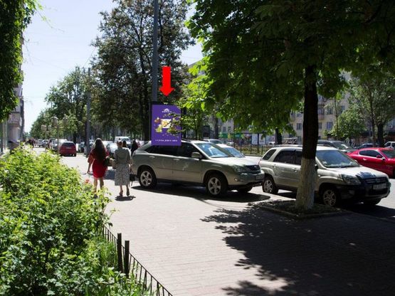 Фото рекламной плоскости по адресу Украинки бул., 15, в сторону пл. Л. Украинки