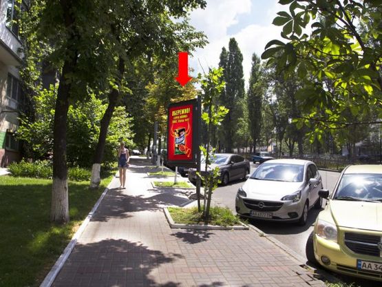 Фото рекламной плоскости по адресу Украинки бул., 9, в сторону пл. Л. Украинки