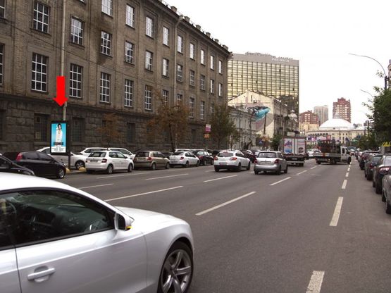 Фото рекламной плоскости по адресу Саксаганского ул., 141, в сторону пл. Победы