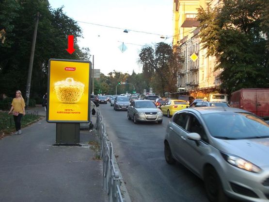 Фото рекламної площини за адресою Толстого ул., 18 / ул. Саксаганского, напротив ресторана "Велюр"