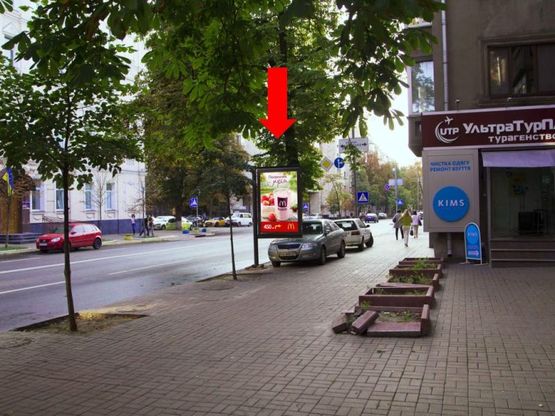 Фото рекламной плоскости по адресу Институтская ул., 22/7 - ул. Липская, в сторону Крепостного пер.