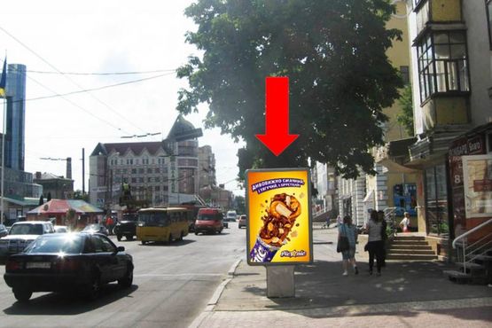 Фото рекламної площини за адресою Подольская ул., 41 / ул. Соборная, возле магазина "Сотовик"