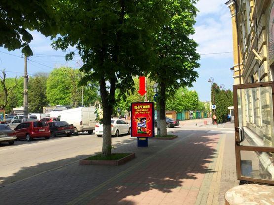 Фото рекламной плоскости по адресу Проскуровская ул., 47 / ул. Владимирская, возле Художественного музея