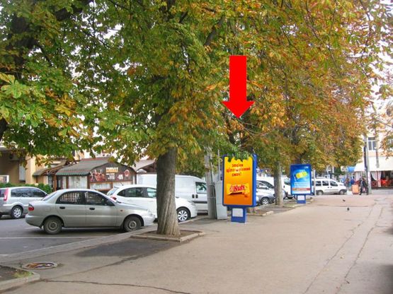 Фото рекламной плоскости по адресу Проскуровская ул. / ул. Грушевского, возле парка им. Т. Шевченко, кафе "Кофеман"