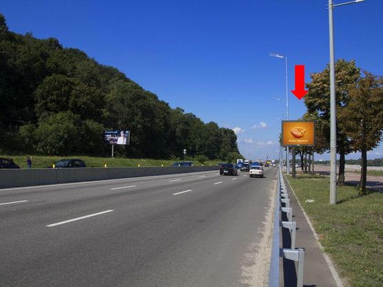 Фото рекламной плоскости по адресу Набережное шоссе ул., 300 м. от ст.м. "Днепр", в сторону Подола