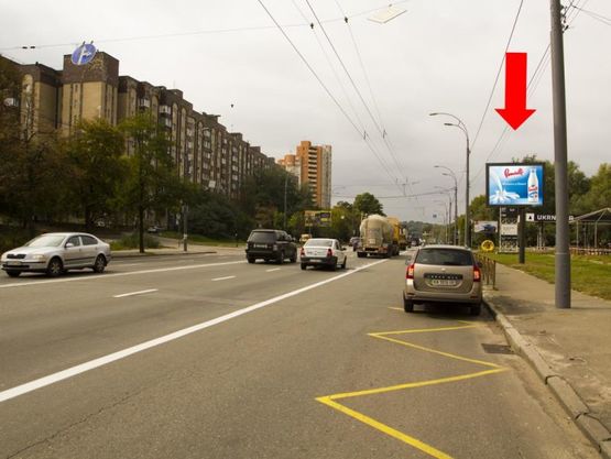 Фото рекламної площини за адресою Лобановского пр. (бывш. Краснозвездный пр.), 115, возле АЗС "Укрнафта", в сторону Севастопольская пл.