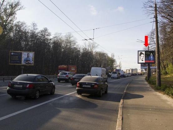 Фото рекламної площини за адресою Телиги ул., 500 м. от моста над ул. Кирилловской (бывш. ул. Фрунзе), в сторону ст. м. "Шулявская"