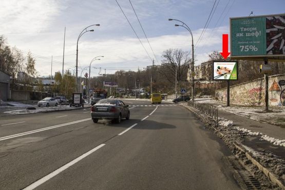 Фото рекламної площини за адресою Протасов Яр ул. / пер. Докучаевский, в сторону ул. Соломенской