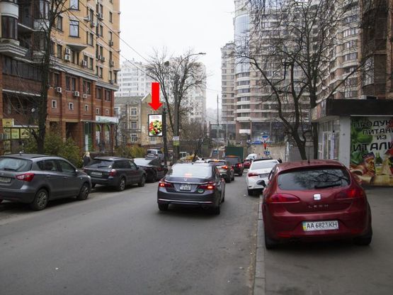 Фото рекламной плоскости по адресу Паньковская ул. 27/78 - ул. Жилянская, в сторону ул. Жилянской