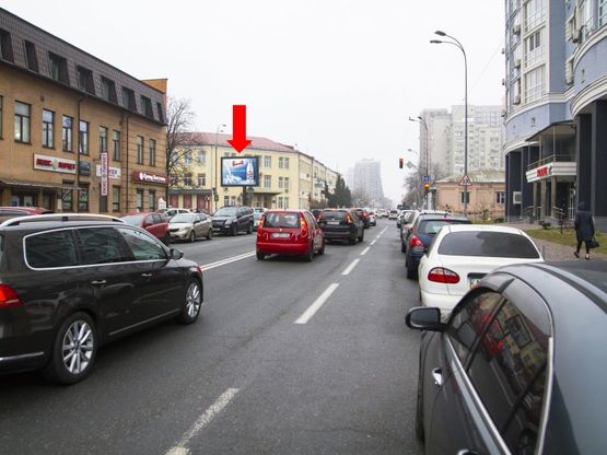 Фото рекламної площини за адресою Малевича ул., 86 - ул. Байковая, на светофоре, в сторону ул. Федорова