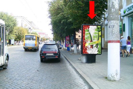 Фото рекламной плоскости по адресу Б. Перспективная ул. (бывш. Маркса ул.), возле Сбербанка, кинотеатра "Зоряный"