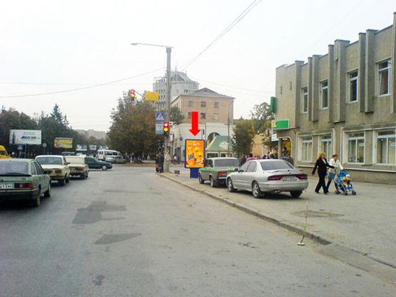 Фото рекламной плоскости по адресу Грушевского пр. / ул. Корятовичей Кн., возле "Ощадбанка"