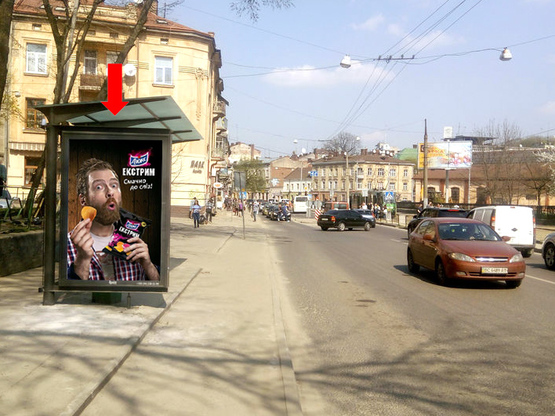 Фото рекламної площини за адресою Сахарова ул., 12, ост. "Трамвайное депо", в центр