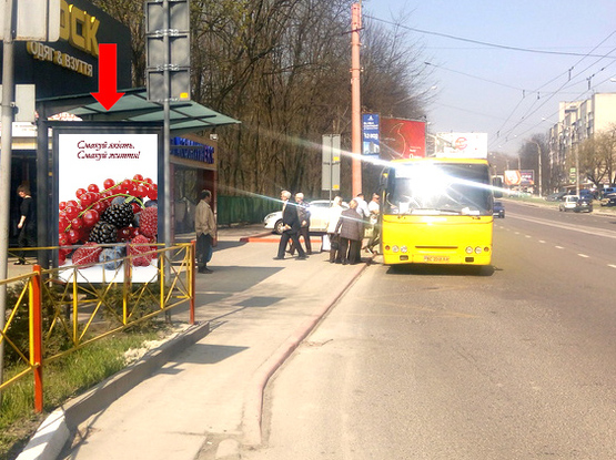 Фото рекламной плоскости по адресу Виговского ул. / ул. Скниловская, ост. "рынок "Южный", в сторону ул. Городоцкой