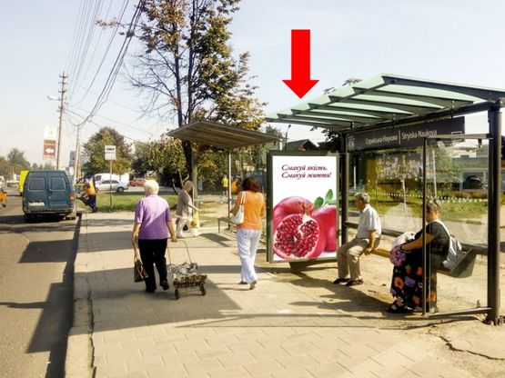 Фото рекламной плоскости по адресу Хуторивка ул. / Стрыйская ул. (остановка "Стрыйская-Научная"), в сторону ул. Красной Калины