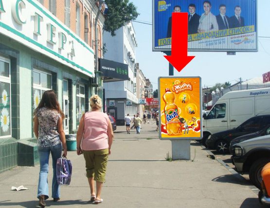 Фото рекламної площини за адресою Шевченко ул., 56,  Центральный рынок, возле магазина "Астера"