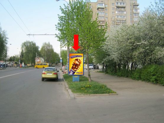 Фото рекламной плоскости по адресу Небесной Сотни ул. (бывш. Киквидзе ул.), 22 / Привокзальная пл., из центра