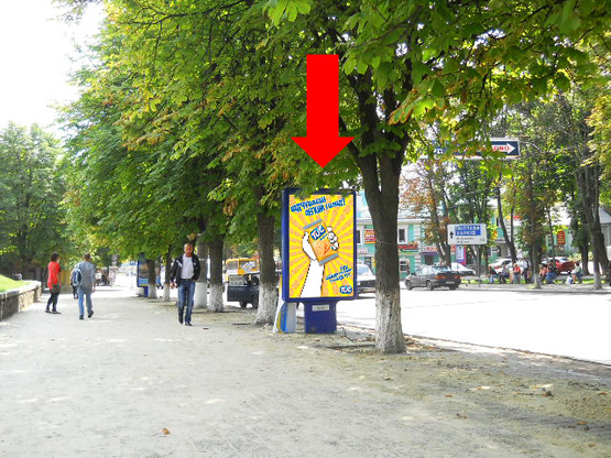 Фото рекламной плоскости по адресу Ильинская ул. (бывш. Красногвардейская ул.) / Ярослава Мудрого ул. (бывш. Пролетарская ул.), 45 (№2)