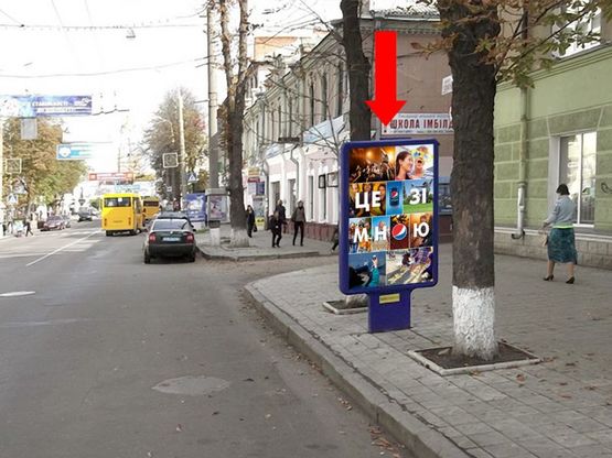 Фото рекламной плоскости по адресу Петропавловская ул., 53, возле "Ощадбанка"