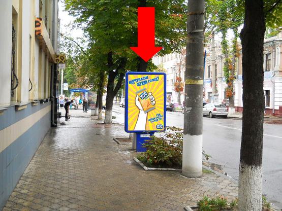 Фото рекламной плоскости по адресу Петропавловская ул., 50, возле магазина "Книголюб"