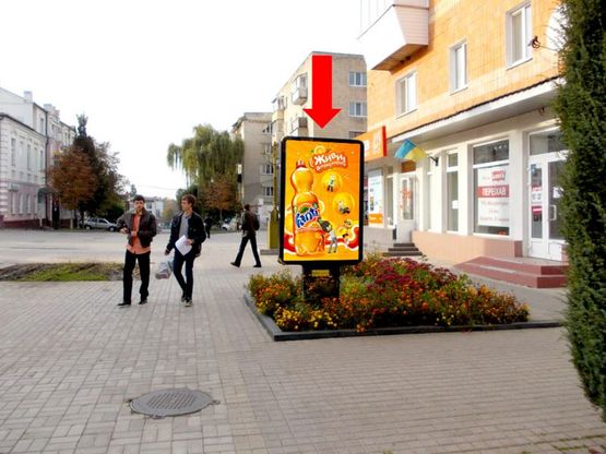 Фото рекламной плоскости по адресу 9-го Мая пер., 4 / Воскресенская ул. (бывш. Фрунзе ул.), возле магазина "Мобилочка"