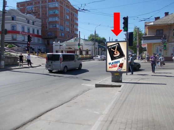 Фото рекламной плоскости по адресу Кооперативная ул., возле ТЦ "Фестиваль", супермаркета "АТБ", универмага "Киев"