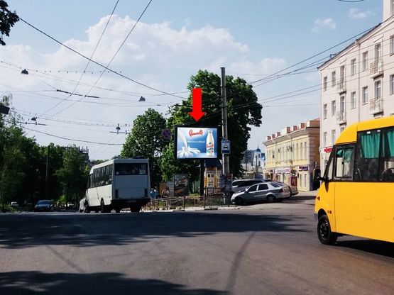 Фото рекламной плоскости по адресу Покровская пл. / ул. Козацкий вал, гостиница "Украина", центр