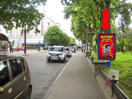 Фото рекламной плоскости по адресу Шевченко бул., возле кинотеатра "Победа"