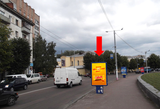 Фото рекламной плоскости по адресу Бердичевская ул. / ул. Театральная, Советов пл., 10