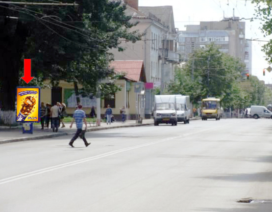 Фото рекламної площини за адресою Киевская ул., 84, возле Кооперативного техникума, Приватбанка