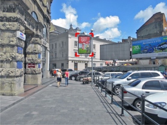 Фото рекламной плоскости по адресу пл. Міцкевича (біля Будинку Книги), місце 3
