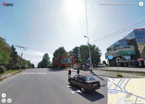 Фото рекламной плоскости по адресу Л. Українки, 2 -  Слівенська  -  Монастирського